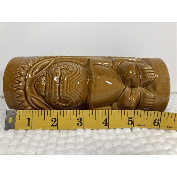 Vintage 6.5" Hawaiian Tiki Bar Tumbler Cup Mid Century Mod Ceramic - Picture 7 of 8